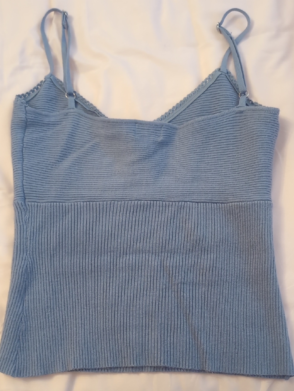 Light Blue Ribbed Tank Top - Picture 2 of 2